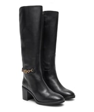 TOMMY HILFIGER TH CHAIN High leather boots with chain black - Women&rsquo;s shoes - 1