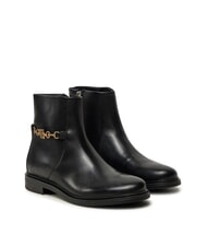 TOMMY HILFIGER TH CHAIN Low leather ankle boots with zip - Women&rsquo;s shoes