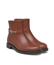 TOMMY HILFIGER TH CHAIN Low leather ankle boots with zip - Women&rsquo;s shoes