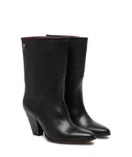 TOMMY HILFIGER MID COWBOY Leather ankle boots with heel - Women&rsquo;s shoes