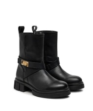 TOMMY HILFIGER BIKER Leather ankle boots with buckle black - Women&rsquo;s shoes - 1