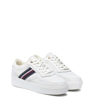 TOMMY HILFIGER STRIPES PLATFORM High-top leather sneakers - Women&rsquo;s shoes