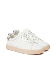 CALVIN KLEIN CUPSOLE LACE UP PEARL Leather sneakers - Women&rsquo;s shoes