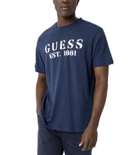 GUESS MARINA PRINT Short-sleeved T-shirt with pocket endless blue - T-shirt - 1