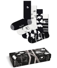 HAPPY SOCKS BLACK AND WHITE Gift Set 4 Pairs of Socks - Men's Socks