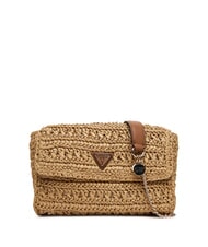 GUESS IRENE Woven shoulder bag, crossbody bag natural / cognac - Women&rsquo;s Bags - 1