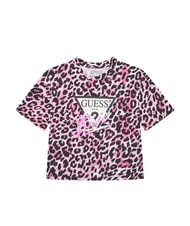 GUESS KIDS Girls' short-sleeved T-shirt leopard pink combo - Child T-shirt - 1