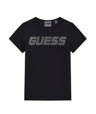 GUESS KIDS MINI ME Girls' short-sleeved T-shirt with rhinestones jetbla - Child T-shirt - 1