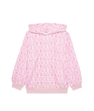 GUESS KIDS All-over logo hoodie fuchsia logo - Baby Sweatshirt - 1