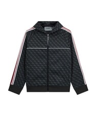 GUESS KIDS Children's full zip hoodie 4g jacquard jet black - Baby Sweatshirt - 1