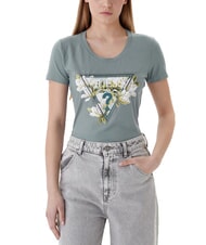 GUESS CAMELIA TRIANGLE Short-sleeved T-shirt with print and applications heavy metal grey - T-shirt - 1