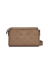 GUESS CRESIDIA 2 Peony shoulder bag with embossed logo dark taupe logo - Women&rsquo;s Bags - 1