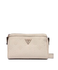 GUESS CRESIDIA 2 Peony shoulder bag with embossed logo off white logo - Women&rsquo;s Bags - 1