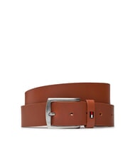 TOMMY HILFIGER DENTON Leather belt cognac / black - Belts - 1