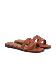 TOMMY HILFIGER TH LOGO STRAP Low leather slippers - Women&rsquo;s shoes