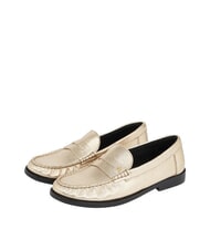 TOMMY HILFIGER TH METALLIC Metallic leather loafers - Women&rsquo;s shoes