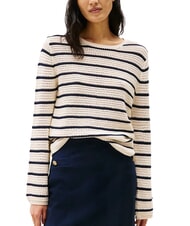 TOMMY HILFIGER POINTELLE CROCHET Lightweight striped sweater white china blue stripe - Women's Sweaters - 1