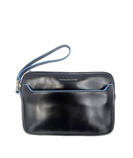 PIQUADRO BLUE SQUARE Leather Card Holder Pouch - Men&rsquo;s Wallets