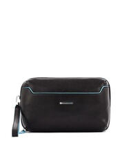 PIQUADRO BLUE SQUARE Leather Card Holder Pouch - Men&rsquo;s Wallets