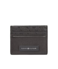 TOMMY HILFIGER TH MONOGRAM Leather card holder with logo - Men&rsquo;s Wallets