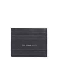 TOMMY HILFIGER TH BUSINESS Flat saffiano leather card holder - Men&rsquo;s Wallets