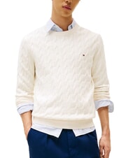 TOMMY HILFIGER TH  Crew neck sweater ivory petal - Men's Sweaters - 1