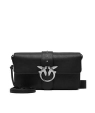 PINKO LOVE ONE Leather shoulder bag black limousine - matt silver - Women&rsquo;s Bags - 1