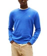 TOMMY HILFIGER TH JEANS Cotton crew neck sweater blue weather - Men's Sweaters - 1
