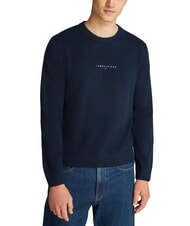 TOMMY HILFIGER TH JEANS Crew neck sweater with logo embroidery - Men's Sweaters