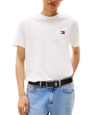 TOMMY HILFIGER TH JEANS Short-sleeved T-shirt with logo embroidery ecru - T-shirt - 1