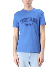 TOMMY HILFIGER TH JEANS Short-sleeved T-shirt with embroidery blue weather - T-shirt - 1