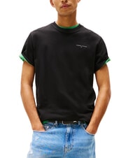 TOMMY HILFIGER TH JEANS Short-sleeved T-shirt with logo print black - T-shirt - 1