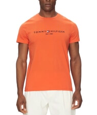 TOMMY HILFIGER TH Short-sleeved T-shirt with logo print brilliant orange - T-shirt - 1