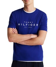 TOMMY HILFIGER TH Short-sleeved cotton T-shirt wedge blue - T-shirt - 1