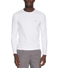 TOMMY HILFIGER TH Long-sleeved stretch cotton T-shirt white - T-shirt - 1