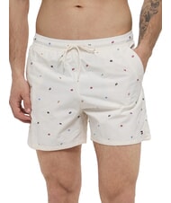 TOMMY HILFIGER TH Micro-patterned shorts costume desert sky/ancient white - Swimwear - 1
