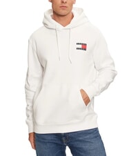 TOMMY HILFIGER TH JEANS Sweatshirt with pocket and hood white - Sweatshirts - 1