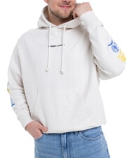 TOMMY HILFIGER TH JEANS Cotton sweatshirt with prints oat marl htr - Sweatshirts - 1