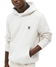 TOMMY HILFIGER TH Cotton hoodie heathered oatmilk - Sweatshirts - 1