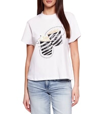 GUESS POPCORN Cotton T-Shirt purwhite - T-shirt - 1