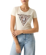 GUESS LEO TRIANGLE Short-sleeved T-shirt pearl white - T-shirt - 1