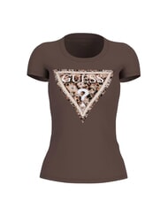 GUESS LEO TRIANGLE Short-sleeved T-shirt dark coffee - T-shirt - 1