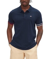 TOMMY HILFIGER TH JEANS Short-sleeved elastic polo shirt with logo dark night navy - Polo shirt - 1