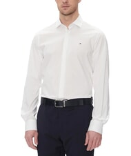 TOMMY HILFIGER TH Long-sleeved stretch cotton shirt optical white - Men's Shirts - 1