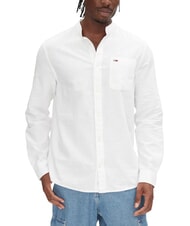 TOMMY HILFIGER TH JEANS Linen blend mandarin collar shirt ecru - Men's Shirts - 1