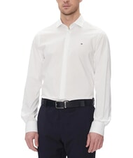 TOMMY HILFIGER TH Long-sleeved stretch cotton shirt optical white - Men's Shirts - 1
