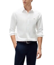 TOMMY HILFIGER TH Long-sleeved stretch cotton shirt classic white - Men's Shirts - 1