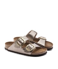BIRKENSTOCK ARIZONA BIG BUCKLE Metallic slipper with buckles gray taupe - Women&rsquo;s shoes - 1