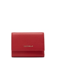 COCCINELLE METALLIC SOFT Small wallet in textured leather - Women&rsquo;s Wallets
