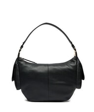 COCCINELLE CAMPUS Hammered leather hobo shoulder bag Black - Women&rsquo;s Bags - 1